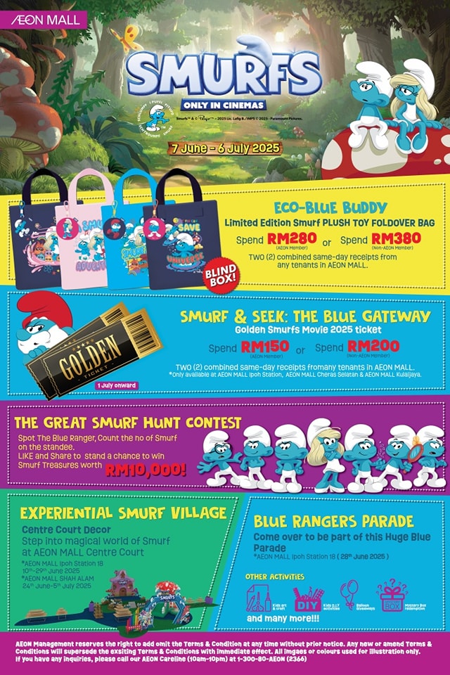 Calling all Smurfs fans! 💙 Get ready for a smurftastic time at AEON MALL!