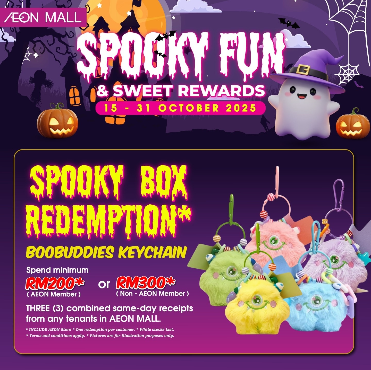 🎃👻 Get ready for SPOOKY FUN & SWEET REWARDS at AEON MALL! 👻🎃