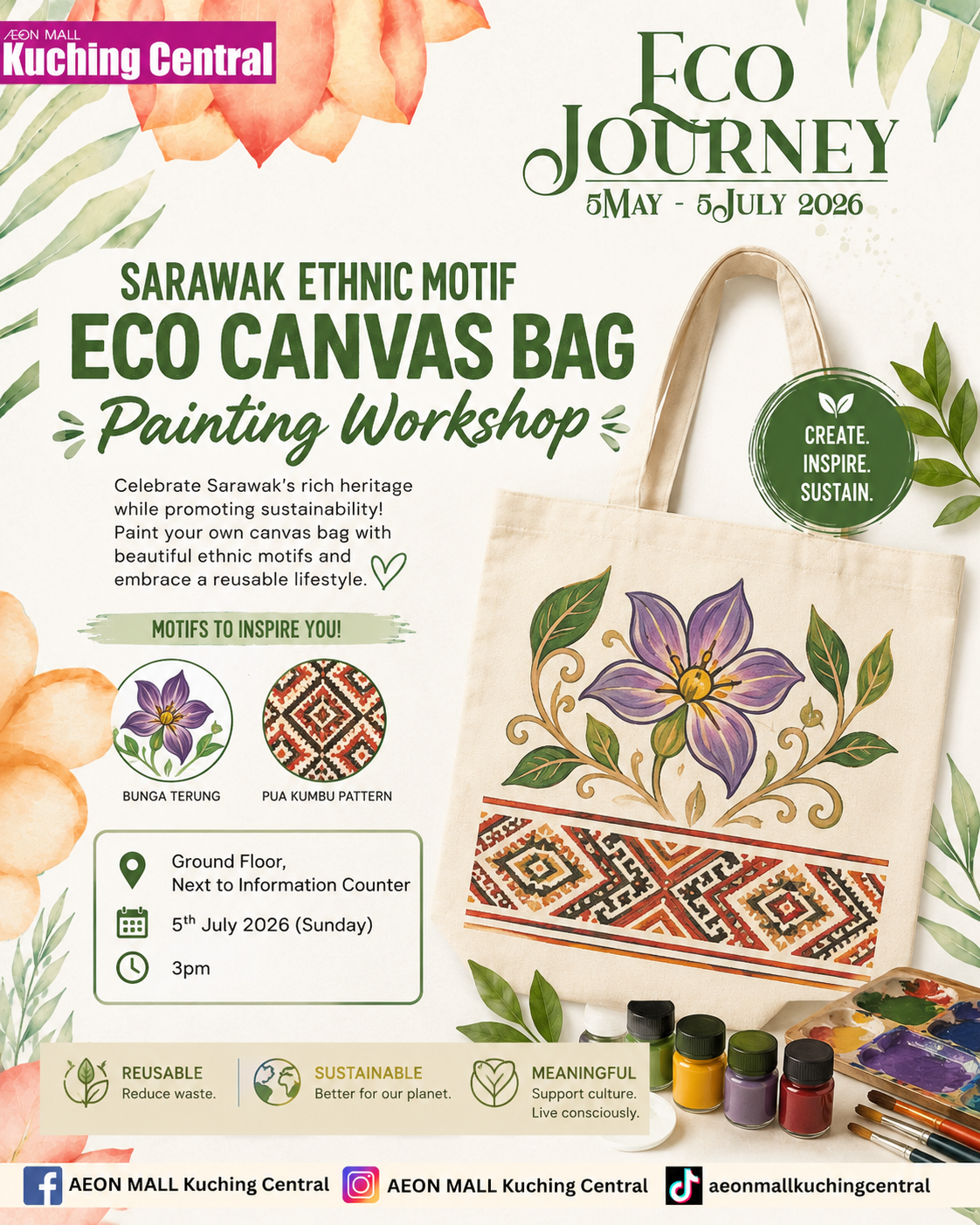 ECO JOURNEY-Sarawak Ethnic Motif Eco Canvas Bag Painting Workshop