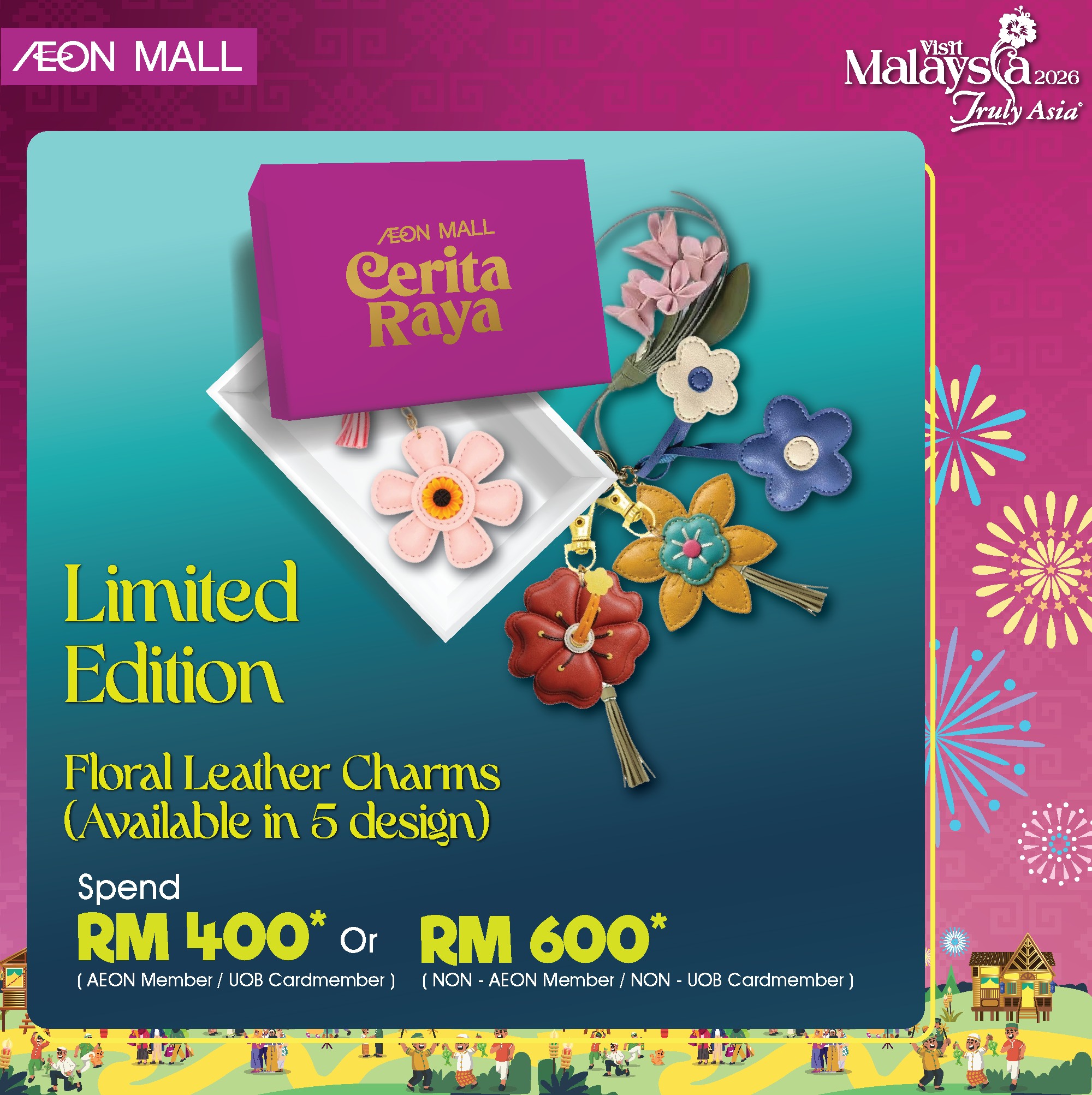 Cerita Raya Floral Leather Charm