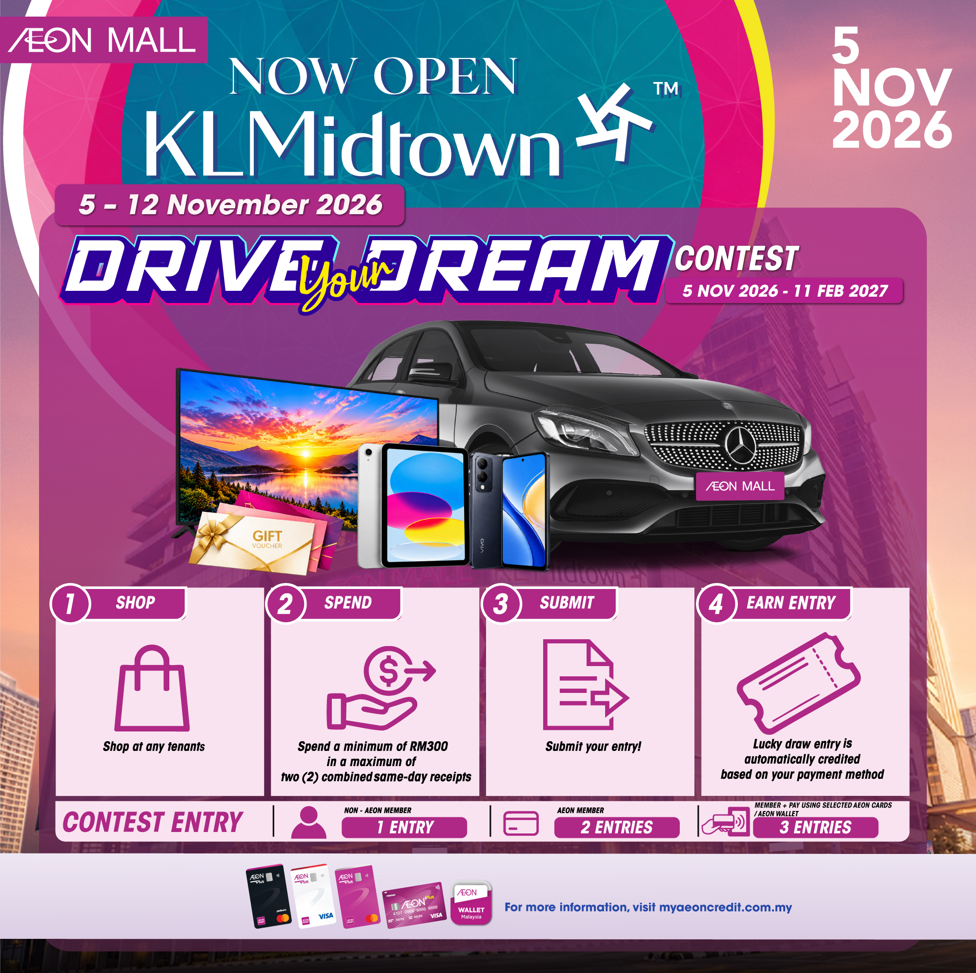 🚗✨ DRIVE YOUR DREAM WITH AEON MALL KL MIDTOWN! 🎉