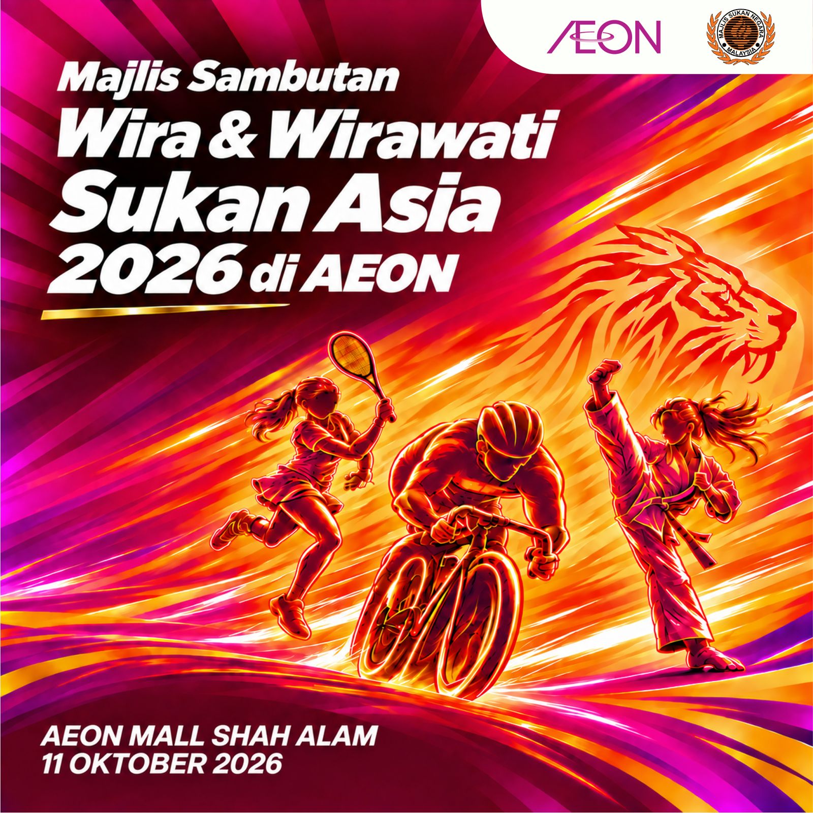 MAJLIS SAMBUTAN WIRA & WIRAWATI SUKAN ASIA 2026 di AEON MALL SHAH ALAM