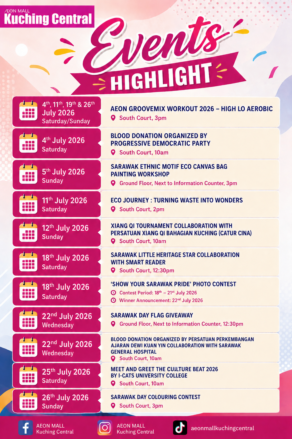 JULY EVENTS HIGHLIGHT