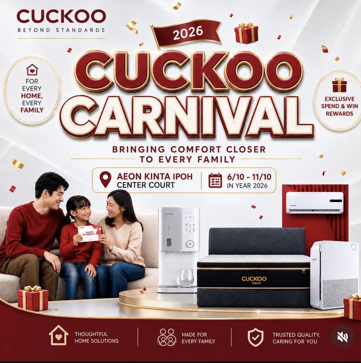 🎪🎉 CUCKOO CARNIVAL IS COMING TO AEON MALL KINTA CITY, IPOH! ❤️