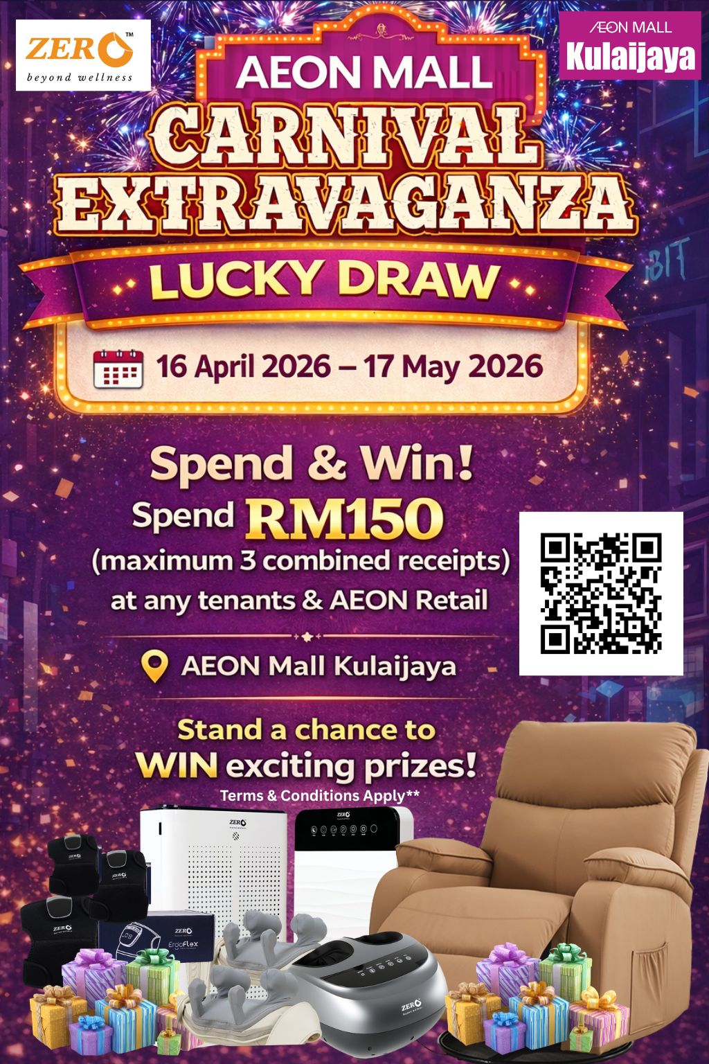 LUCKY DRAW . SPEND & WIN BIG. AEON MALL CARNIVAL EXTRAVAGANZA
